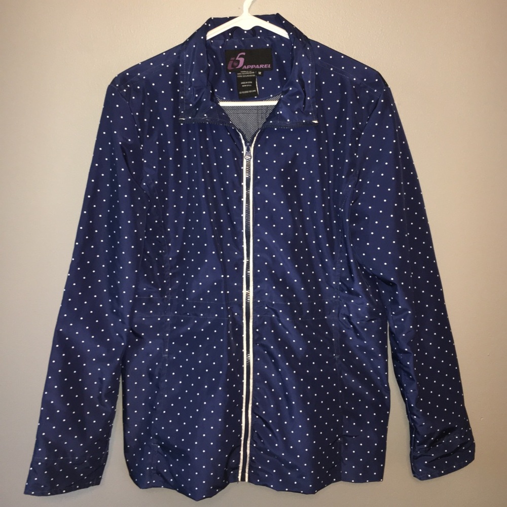 Navy Blue with White Polka Dots Jacket